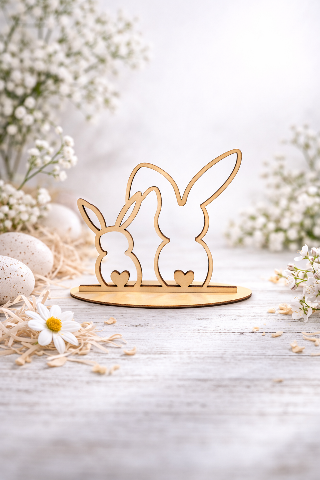 Aufsteller "Verliebte Hasen"