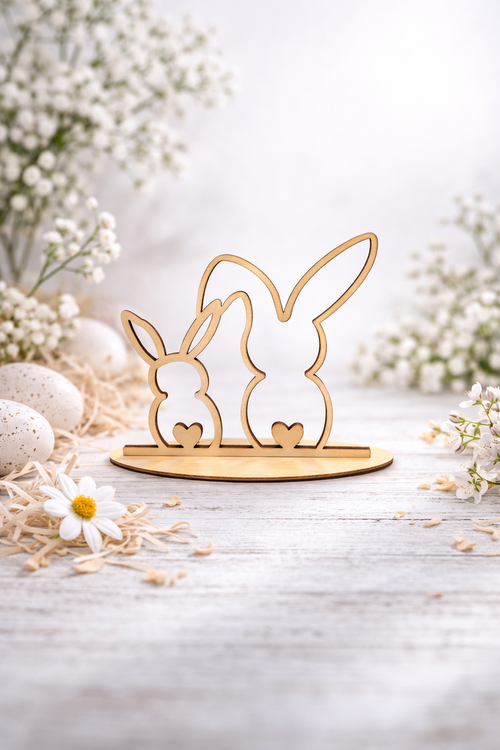 Aufsteller "Verliebte Hasen"