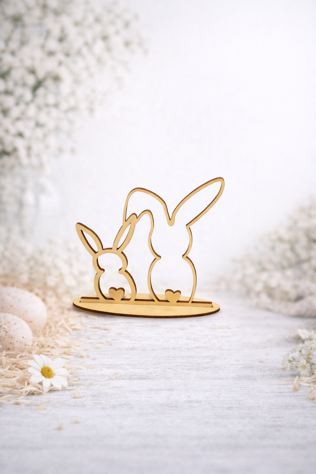 Aufsteller "Verliebte Hasen"