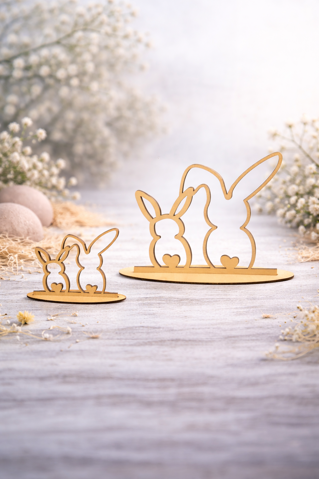 Aufsteller "Verliebte Hasen"